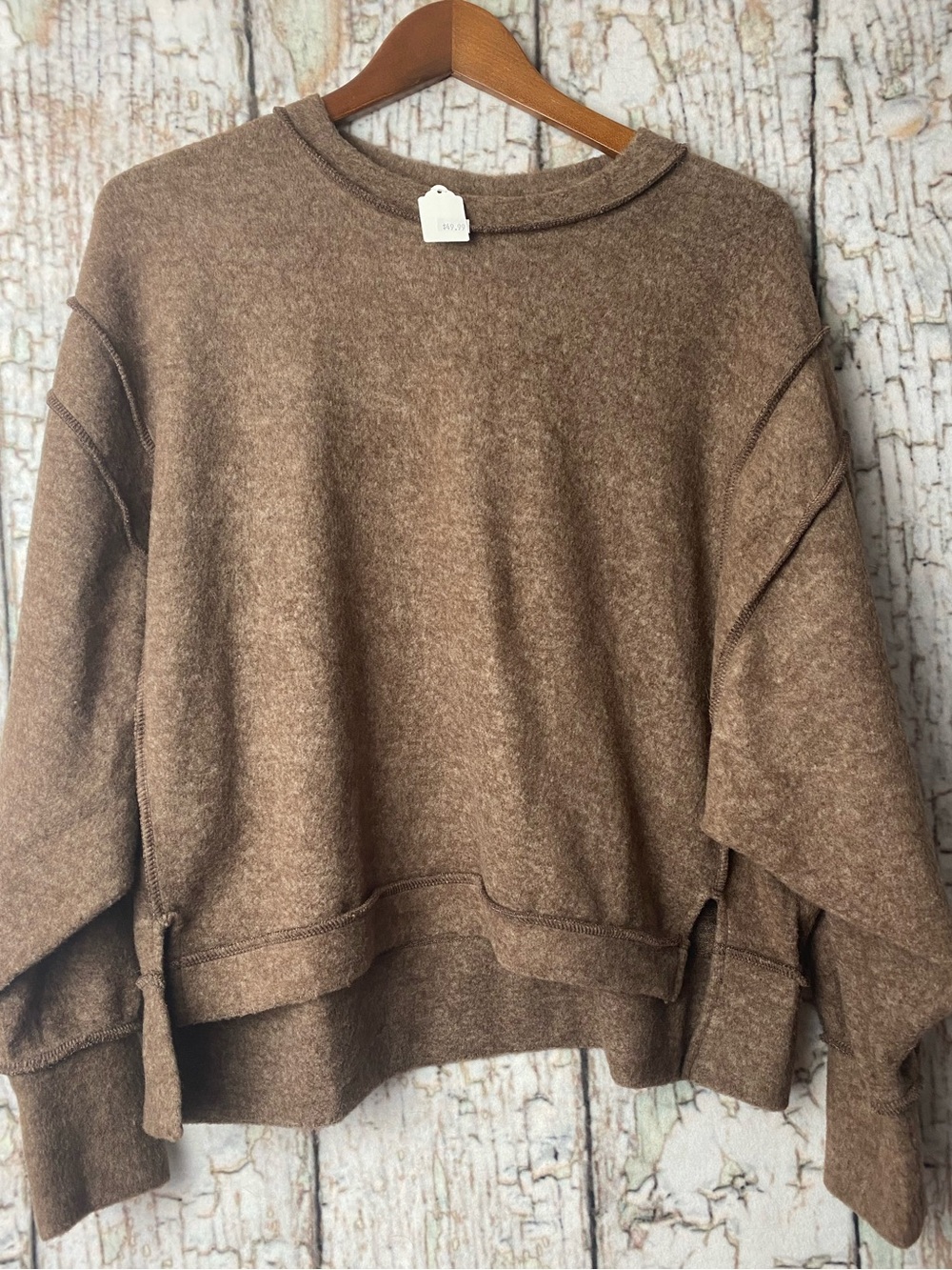 Zenana Hacci Cozy Mocha Knit Pullover Sweater Academia L/XL - Picture 2 of 8